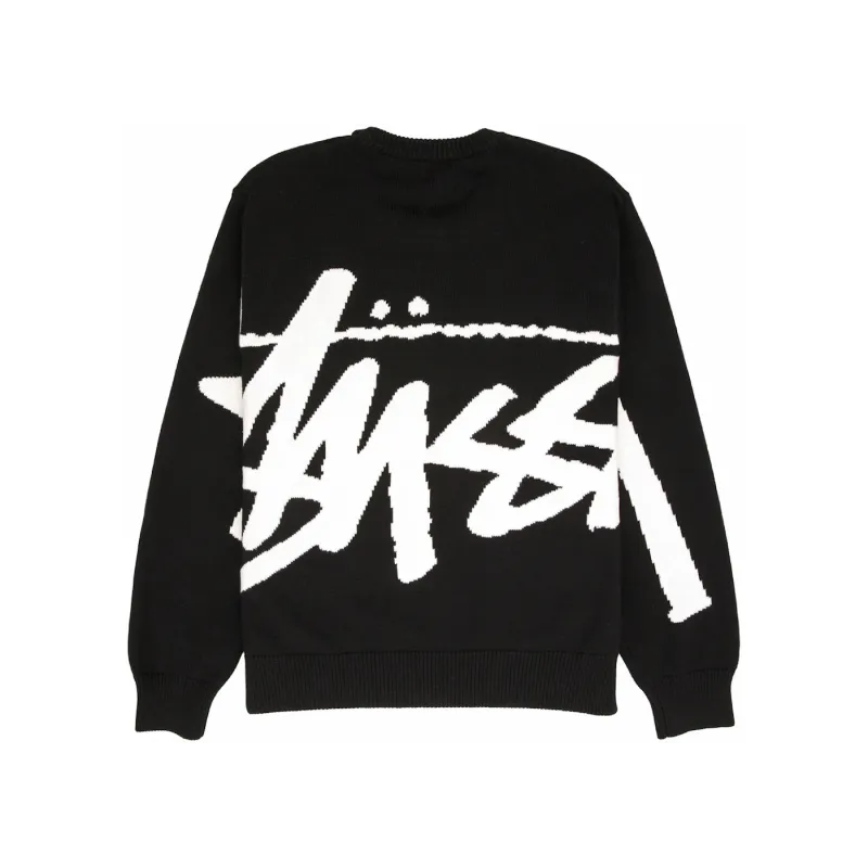 stussy stock sweater black