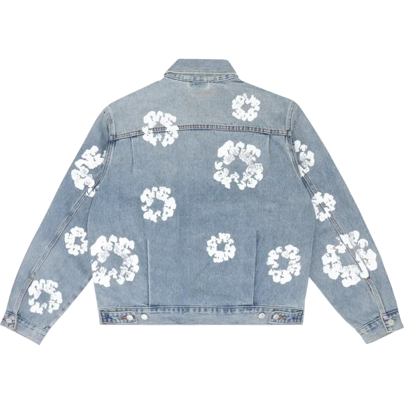 denim tears type - 2 all over wreath light wash jacket