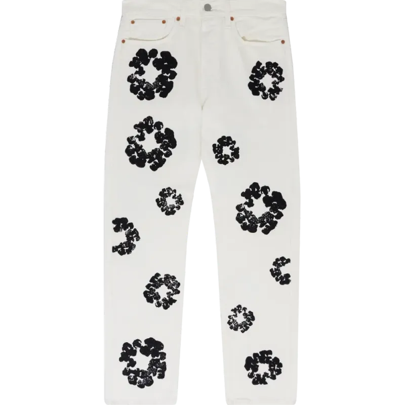 DENIM TEARS THE COTTON WREATH JEAN WHITE