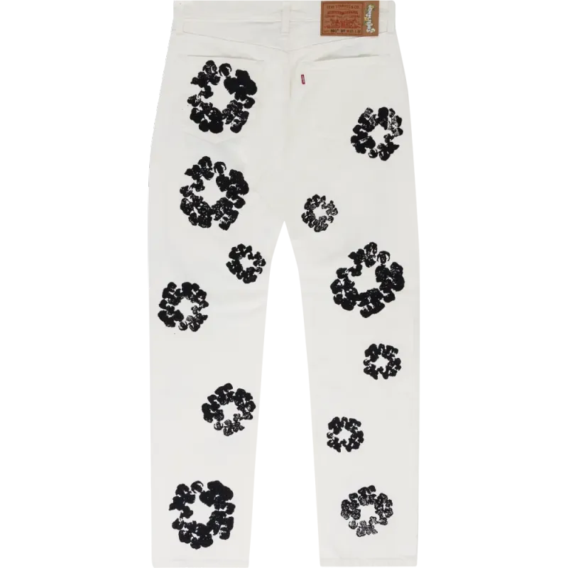 DENIM TEARS THE COTTON WREATH JEAN WHITE
