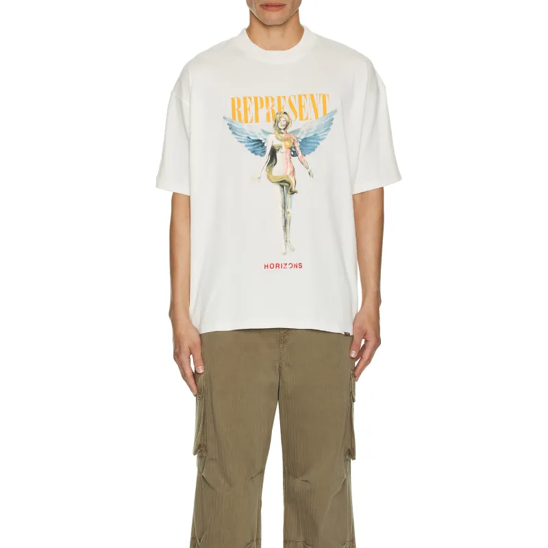 represent t-shirt flat white