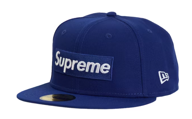Supreme MLB Teams Los Angeles Box Logo New Era 59Fifty Fitted Cap Dark Royal