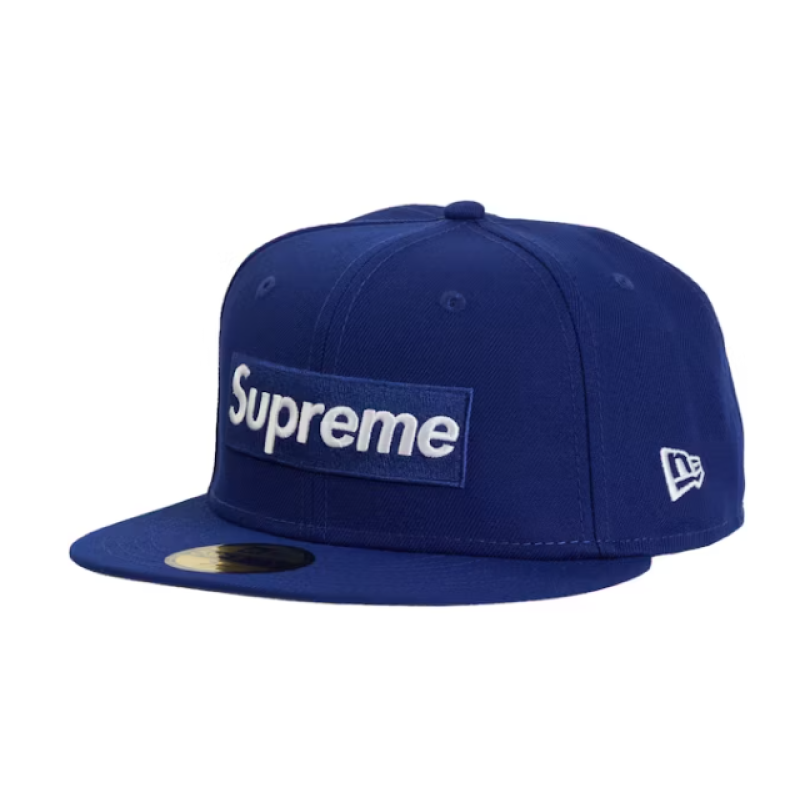 Supreme MLB Teams Los Angeles Box Logo New Era 59Fifty Fitted Cap Dark Royal