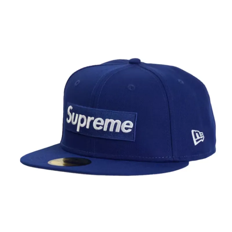 Supreme MLB Teams Los Angeles Box Logo New Era 59Fifty Fitted Cap Dark Royal