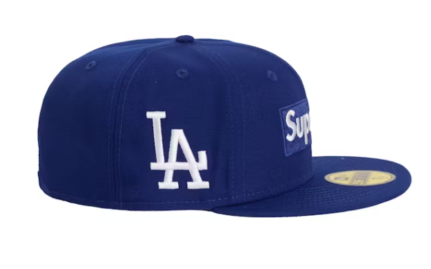 Supreme MLB Teams Los Angeles Box Logo New Era 59Fifty Fitted Cap Dark Royal