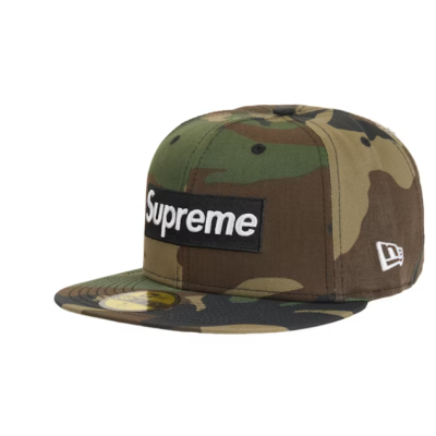 Supreme MLB Teams San Francisco Box Logo New Era 59Fifty Fitted Cap Woodland Camo 01