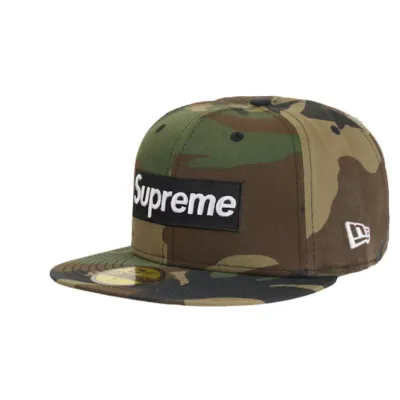 Supreme MLB Teams San Francisco Box Logo New Era 59Fifty Fitted Cap Woodland Camo 01