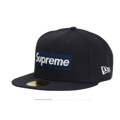 Supreme MLB Teams New York Box Logo New Era 59Fifty Fitted Cap Navy 01