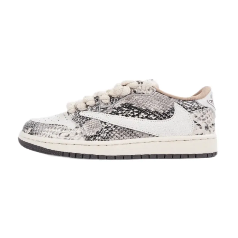 【limited deal】pk god batch air jordan 1 low travis scott crackle snakeskin