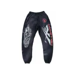 Hellstar Airbrushed Skull Closed Elastic Bottom Sweatpants Midnight Dye Black