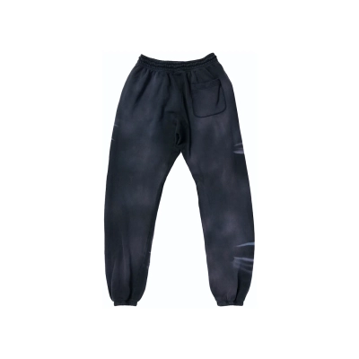 Hellstar Airbrushed Skull Closed Elastic Bottom Sweatpants Midnight Dye Black 02