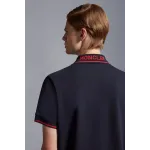 Moncler Logo Polo Shirt Navy blue/Red/White
