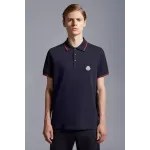 Moncler Logo Polo Shirt Navy blue/Red/White