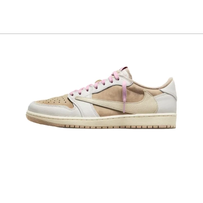 PK God Batch Air Jordan 1 Low Travis Scott Sail Shy Pink DM7866-106 01
