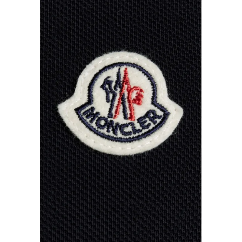 moncler collection logo patch polo shirt male black