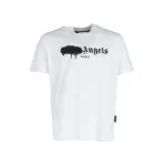 PALM ANGELS Palm Angels Paris Sprayed Logo T-Shirt In White Cotton