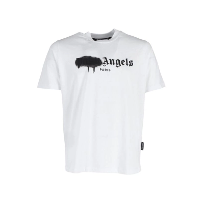 PALM ANGELS Palm Angels Paris Sprayed Logo T-Shirt In White Cotton 01