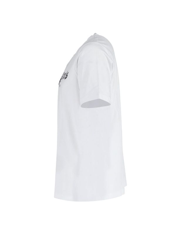 PALM ANGELS Palm Angels Paris Sprayed Logo T-Shirt In White Cotton