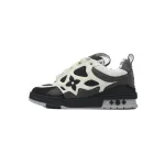 PK God Batch LOUIS VUITTON Leather lace up Fashionable Board Shoes Black Gray 1AC52M