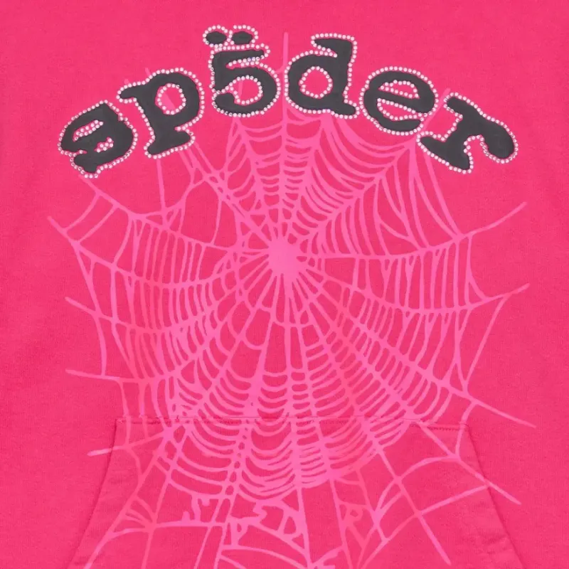 sp5der legacy hoodie pink and black