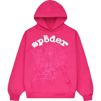 Sp5der Legacy Hoodie Pink and white 01