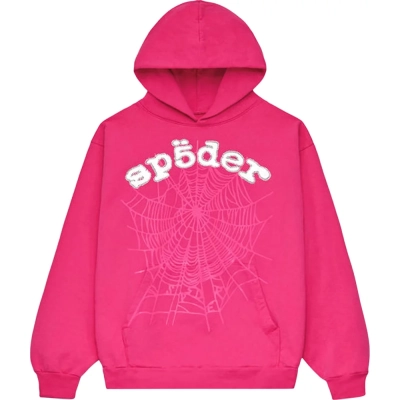 Sp5der Legacy Hoodie Pink and white 01