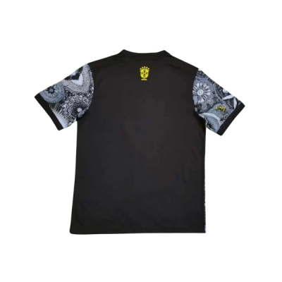 2024 Brazil Special Edition Jesus Black Gray Soccer Jersey T-Shirt YZ480624 02