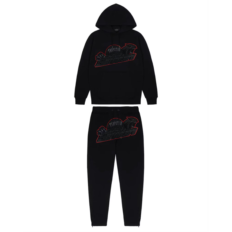 Trapstar Shooters Hoodie Tracksuit Black/Red
