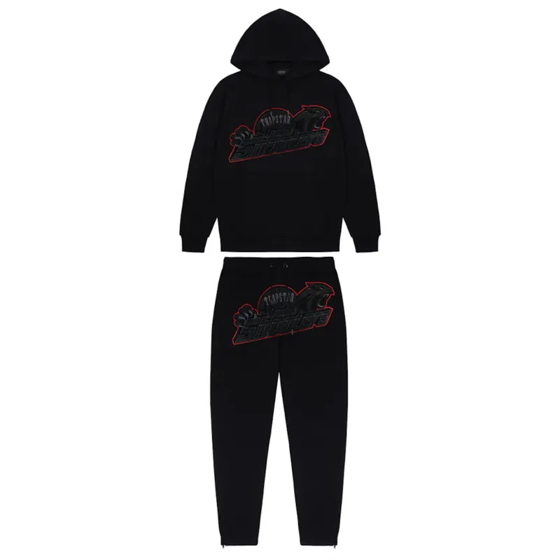 Trapstar Shooters Hoodie Tracksuit Black/Red