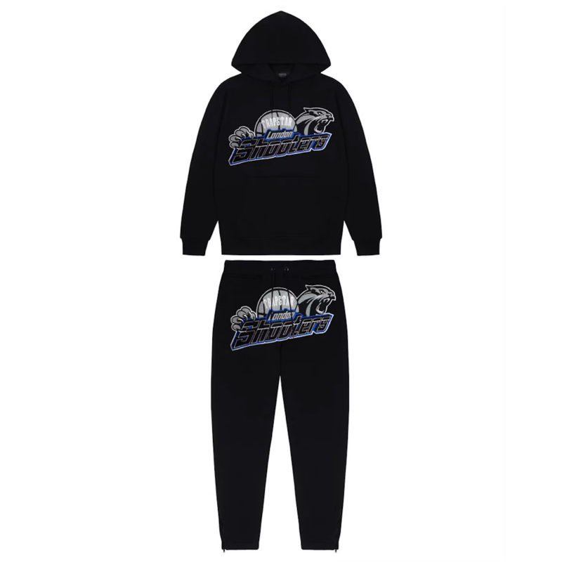 Trapstar Shooters Hoodie Tracksuit Black/Teal