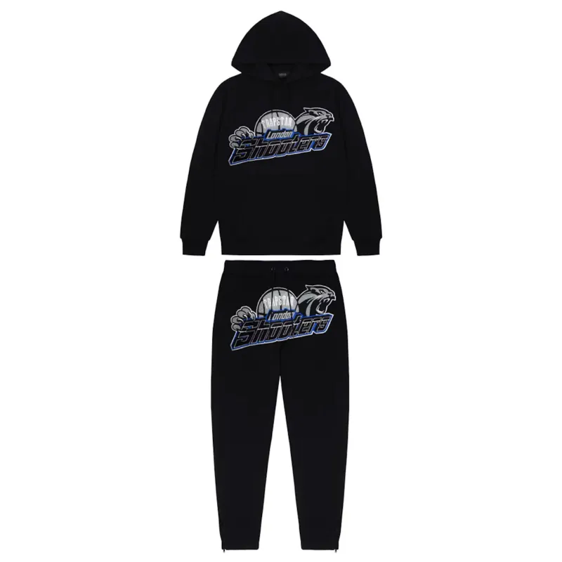 Trapstar Shooters Hoodie Tracksuit Black/Teal