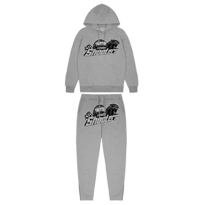 Trapstar Shooters Hoodie Tracksuit Grey/Blue 01