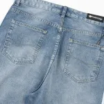 Balenciaga X Adidas Wide-Leg Jeans With Three Stripes On The Side Webbing Blue