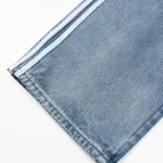 Balenciaga X Adidas Wide-Leg Jeans With Three Stripes On The Side Webbing Blue