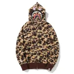 BAPE Cookie Camo 2 Shark Full Zip Hoodie Brown