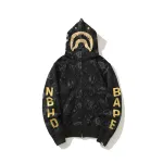 BAPE x NBHD Skull Black And Gold Hoodie