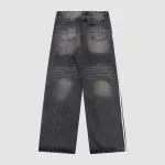 Balenciaga X Adidas Wide-Leg Jeans With Three Stripes On The Side Webbing Black