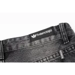 Balenciaga X Adidas Wide-Leg Jeans With Three Stripes On The Side Webbing Black