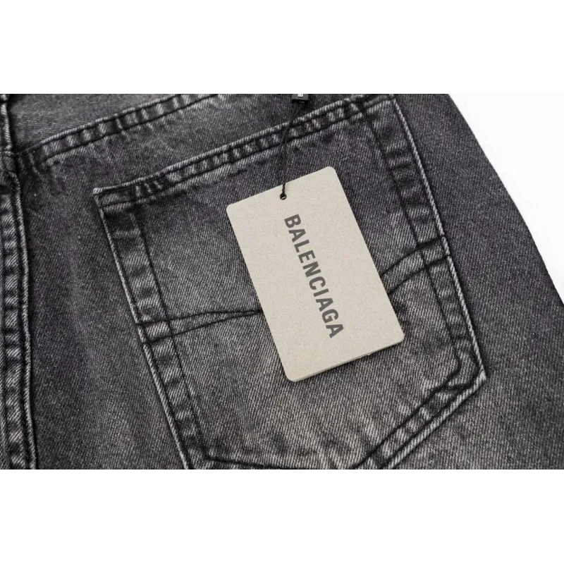 Balenciaga X Adidas Wide-Leg Jeans With Three Stripes On The Side Webbing Black