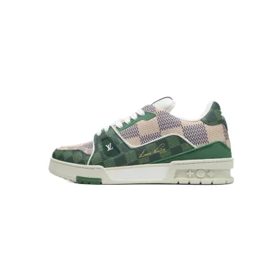  PK God Batch LOUIS VUITTON Trainer White Green  01