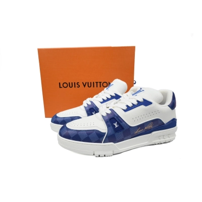 PK God Batch LOUIS VUITTON Trainer Golf Checkerboard Blue 02