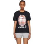 BAPE A Bathing Ape Check by Bathing Tee Black/Beige