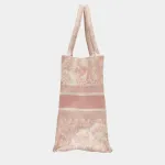 Medium Dior Book Tote Ecru and Pink Toile de Jouy Embroidery