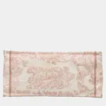 Medium Dior Book Tote Ecru and Pink Toile de Jouy Embroidery