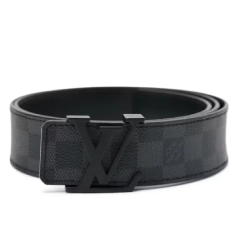LOUIS VUITTON Belt Initiales Damier Graphite Black/Grey