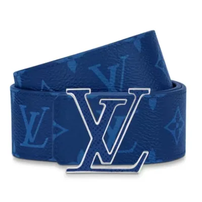 LOUIS VUITTON Initiales Reversible Belt Monogram Cobalt Taiga 40MM Blue CK0725 01