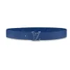 LOUIS VUITTON Initiales Reversible Belt Monogram Cobalt Taiga 40MM Blue CK0725