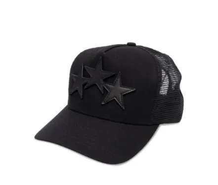 AMIRI 3 Star Trucker Hat Black