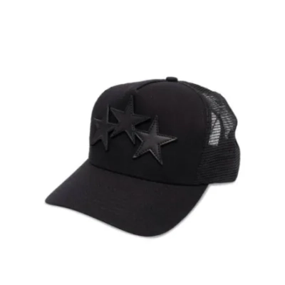 AMIRI 3 Star Trucker Hat Black 01