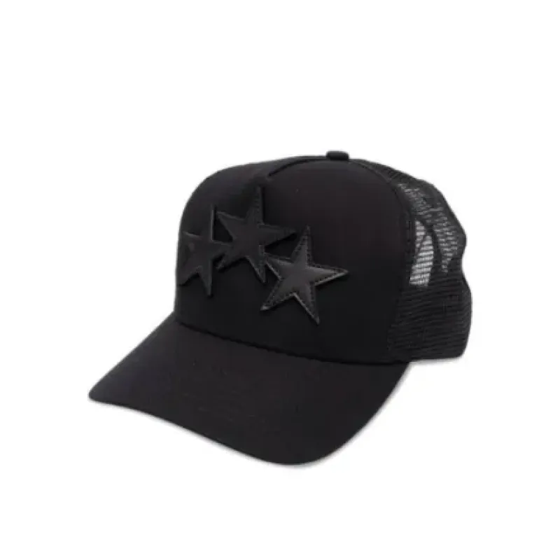 AMIRI 3 Star Trucker Hat Black